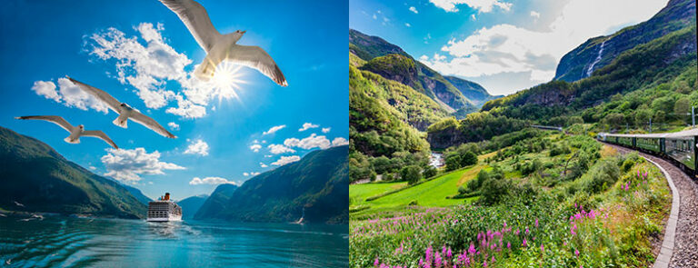 Vandring från fjäll till fjord i Norge