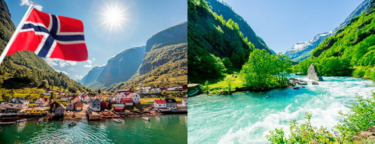 Vandring från fjäll till fjord i Norge